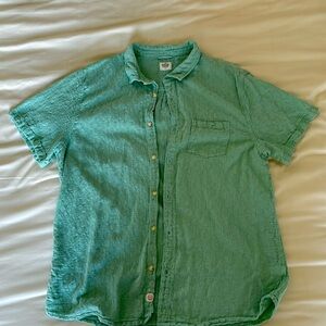 Marine Layer men’s green atlas textured summer vacation button down - L
